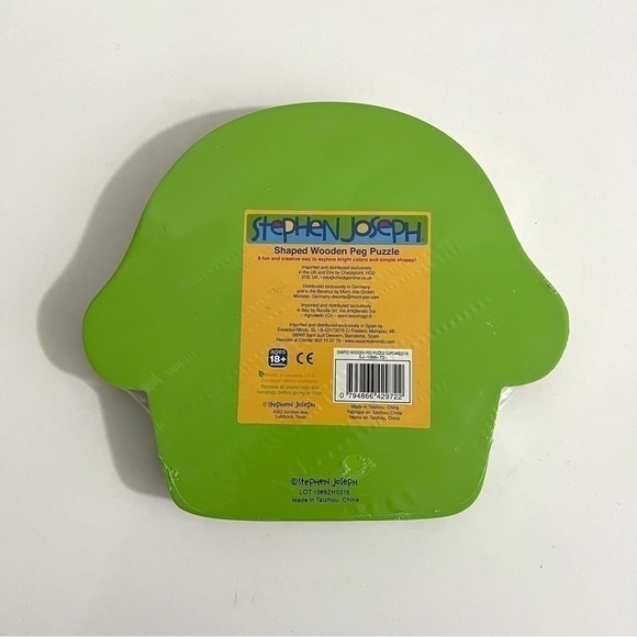 Lot of 2 Stephen Joseph Shaped Wooden Peg Puzzle Butterfly and Cupcake - Picture 6 of 7